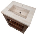 Vanitory de pie DESAGUE FRONTAL 60cm Travertino - Mueble IBERIA Roble Oscuro