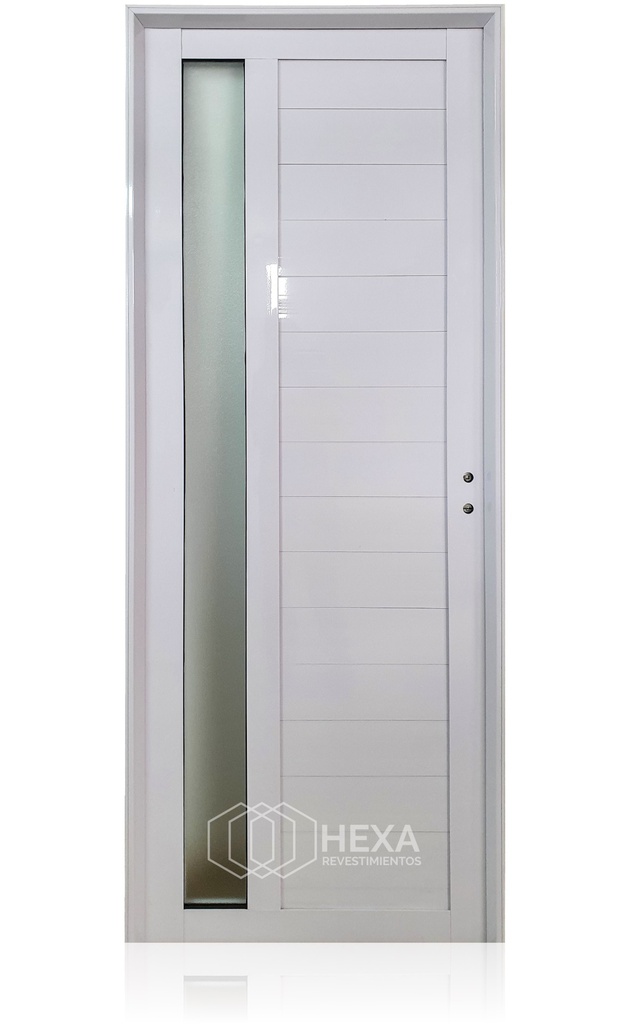 HFA PUERTA ALUMINIO TUBULAR 36mm - VIDRIO LATERAL - 80cm - Izquierda